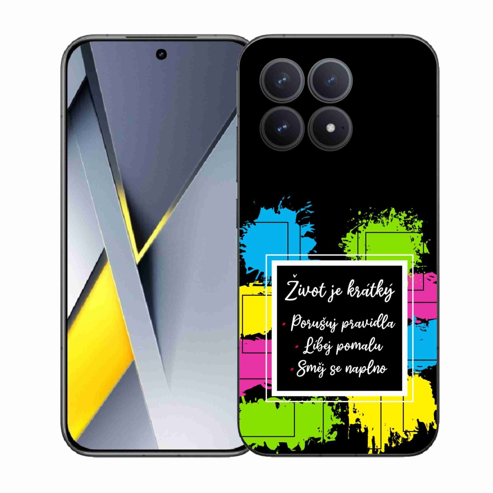 Gél borítás mmCase a Xiaomi Poco F8 Pro számára - idézem 5 fekete háttér