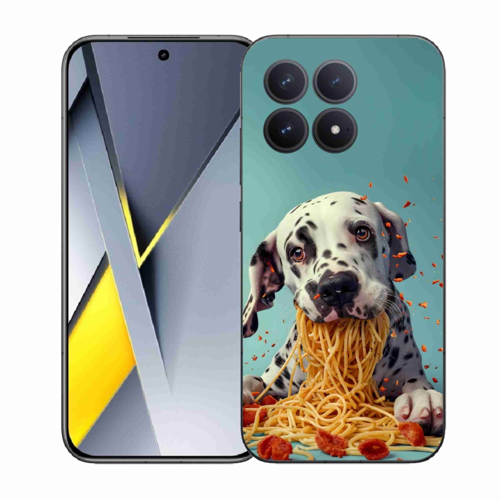 Gél borítás mmCase a Xiaomi Poco F8 Pro számára - Dalmát és spagetti