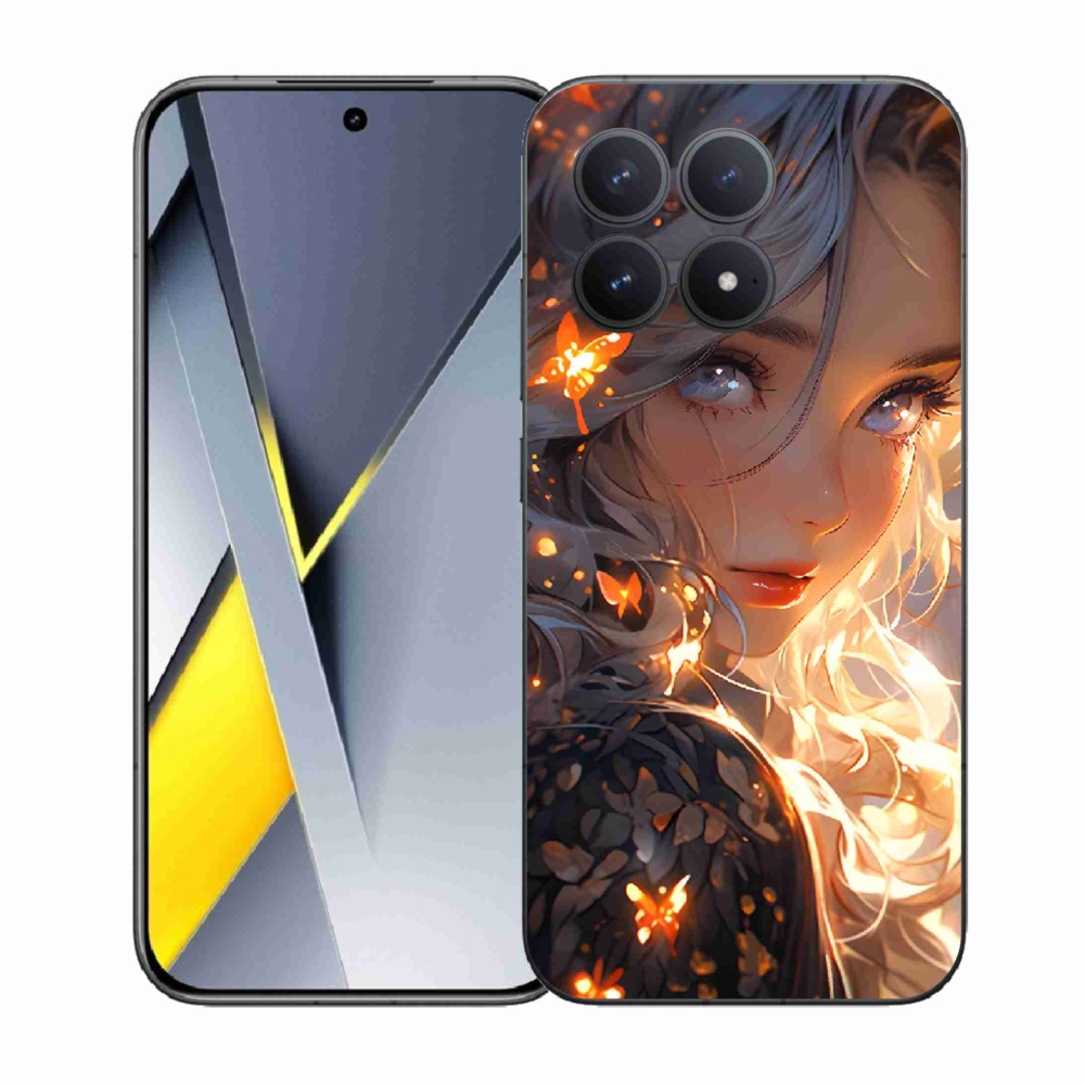 Gél borítás mmCase a Xiaomi Poco F8 Pro számára - lány és pillangók