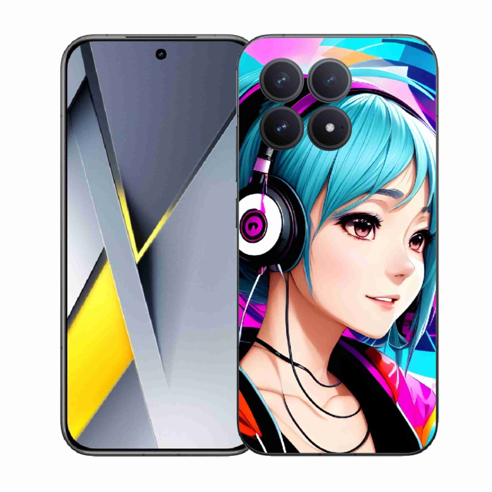 Gél borítás mmCase a Xiaomi Poco F8 Pro-hoz - lány fejhallgatóval