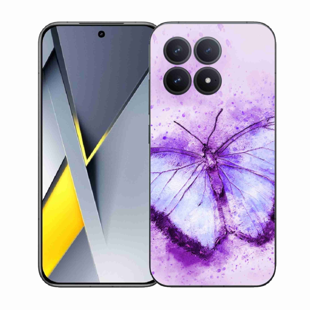 Gél borítás mmCase a Xiaomi Poco F8 Pro számára - lila pillangó