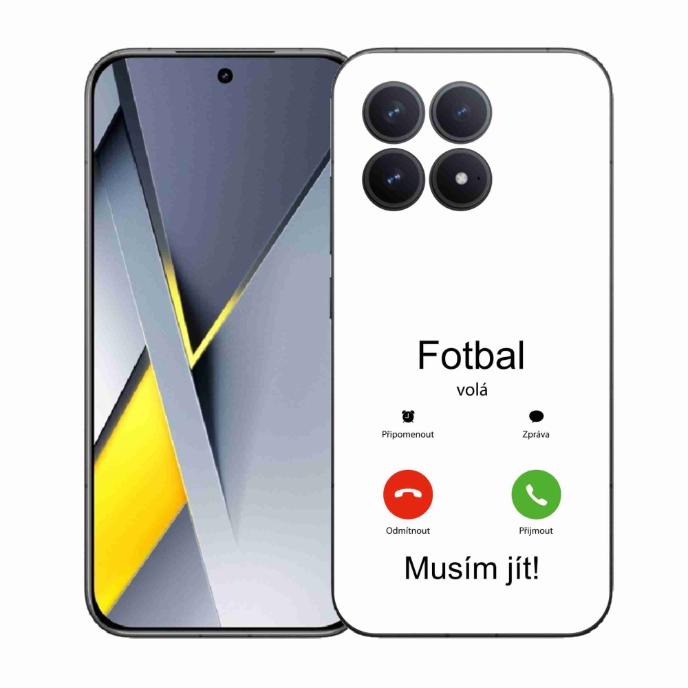 Gél borítás mmCase a Xiaomi Poco F8 Pro - futball hívások fehér háttérrel