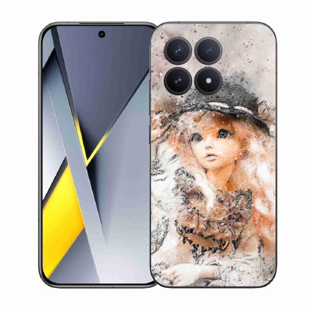 Gél borítás mmCase a Xiaomi Poco F8 Pro számára - lány kalapban