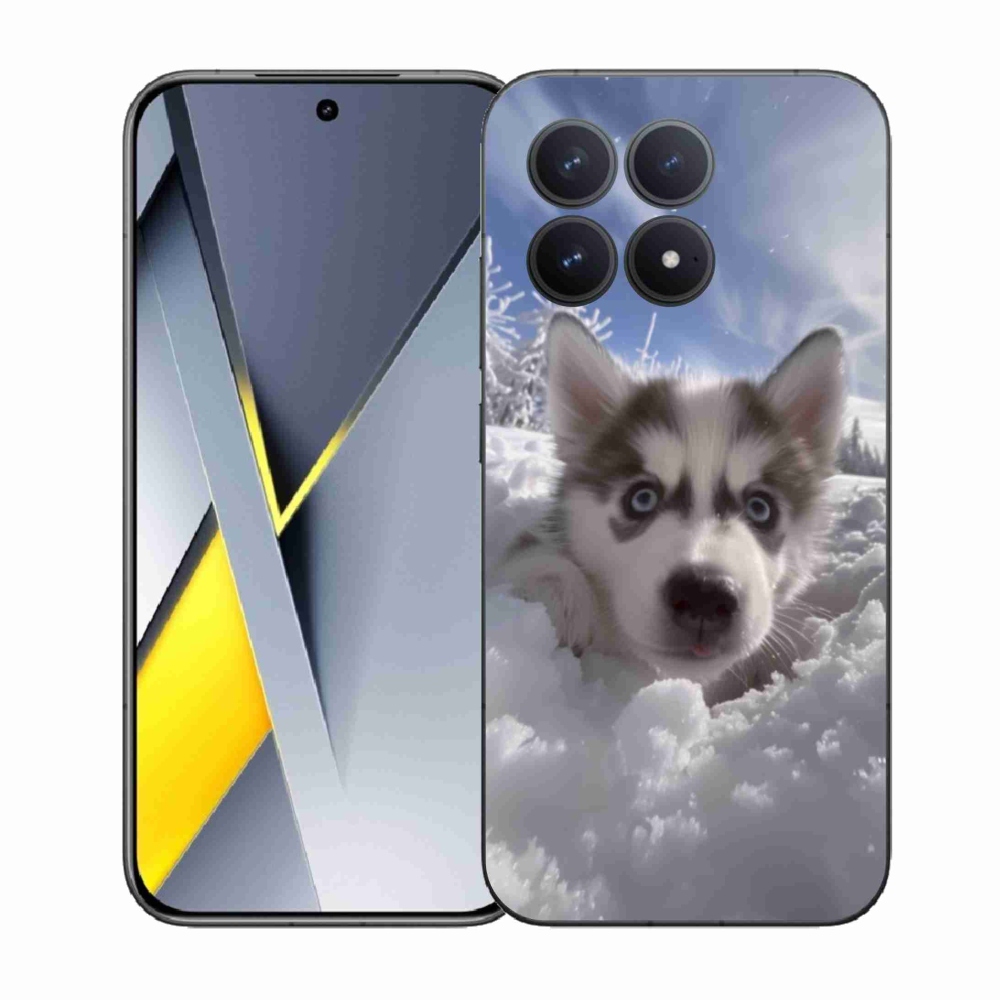 Gél borítás mmCase a Xiaomi Poco F8 Pro számára - husky a hóban