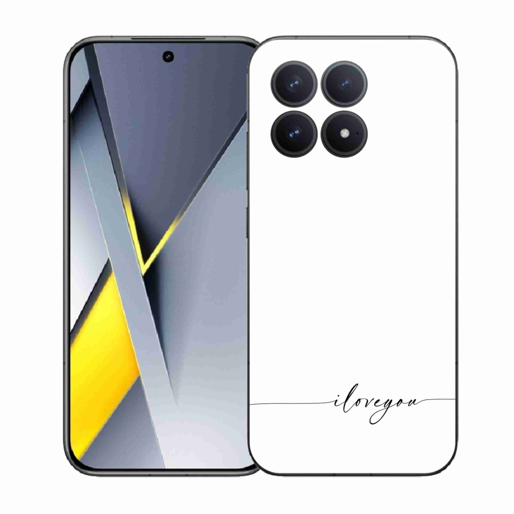 Gél borítás mmCase a Xiaomi Poco F8 Pro számára - Szeretlek fehér háttérrel