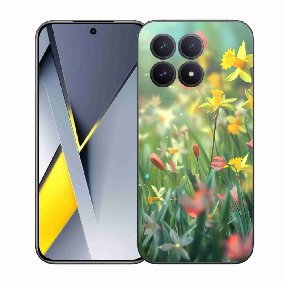 Gél borítás mmCase a Xiaomi Poco F8 Pro számára - tavaszi virágok