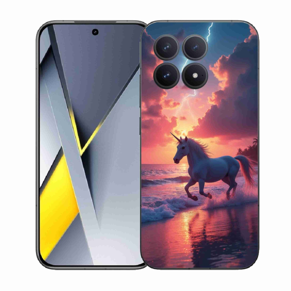 Gél borítás mmCase a Xiaomi Poco F8 Pro számára - egyszarvú a tengerparton