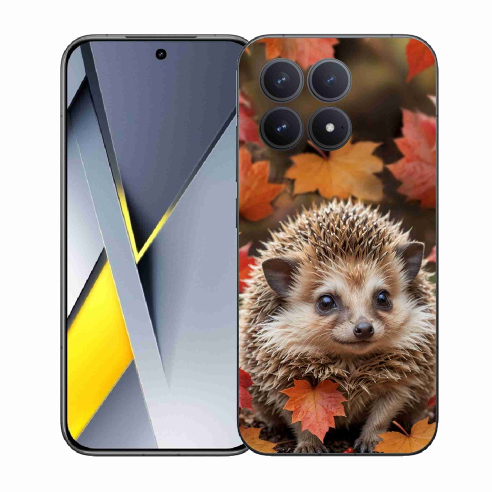 Gél borítás mmCase a Xiaomi Poco F8 Pro számára - sün a levelekben