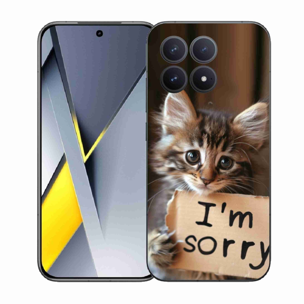 Gél borítás mmCase a Xiaomi Poco F8 Pro számára - macska bocsánatkérése