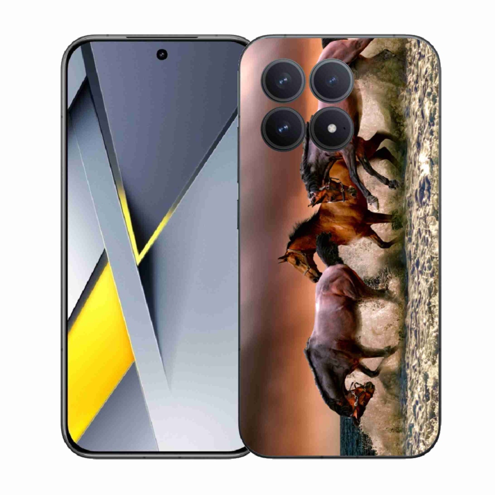 Gél borítás mmCase a Xiaomi Poco F8 Pro számára - lovak 1