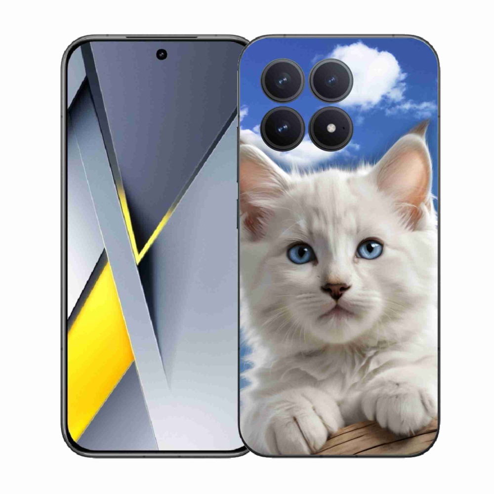 Gél borítás mmCase a Xiaomi Poco F8 Pro számára - cica és felhők