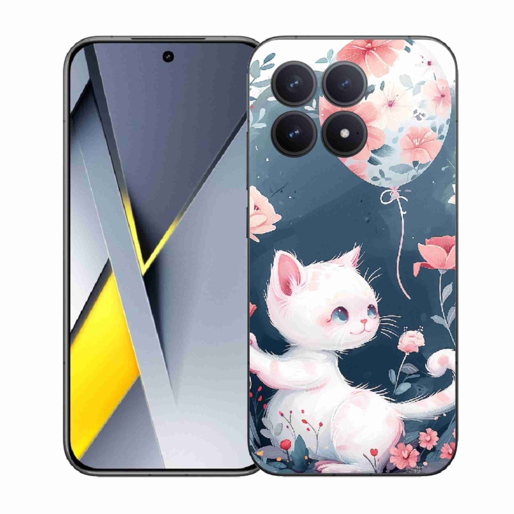 Gél borítás mmCase a Xiaomi Poco F8 Pro számára - cica lufival