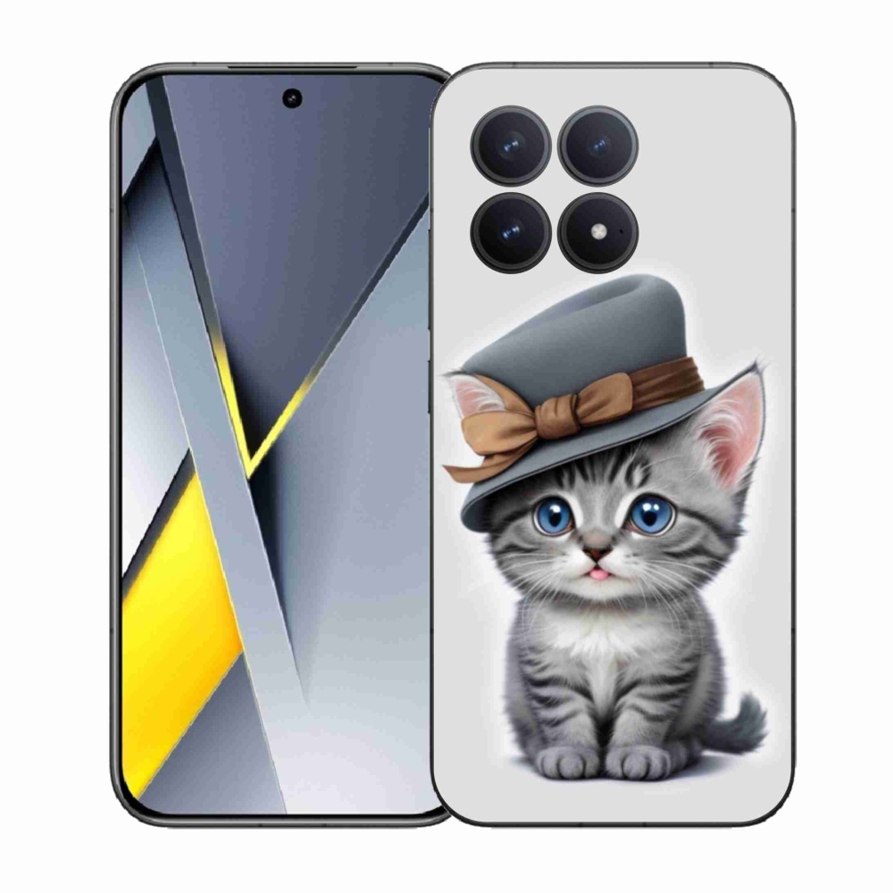 Gél borítás mmCase a Xiaomi Poco F8 Pro számára - cica sapkával