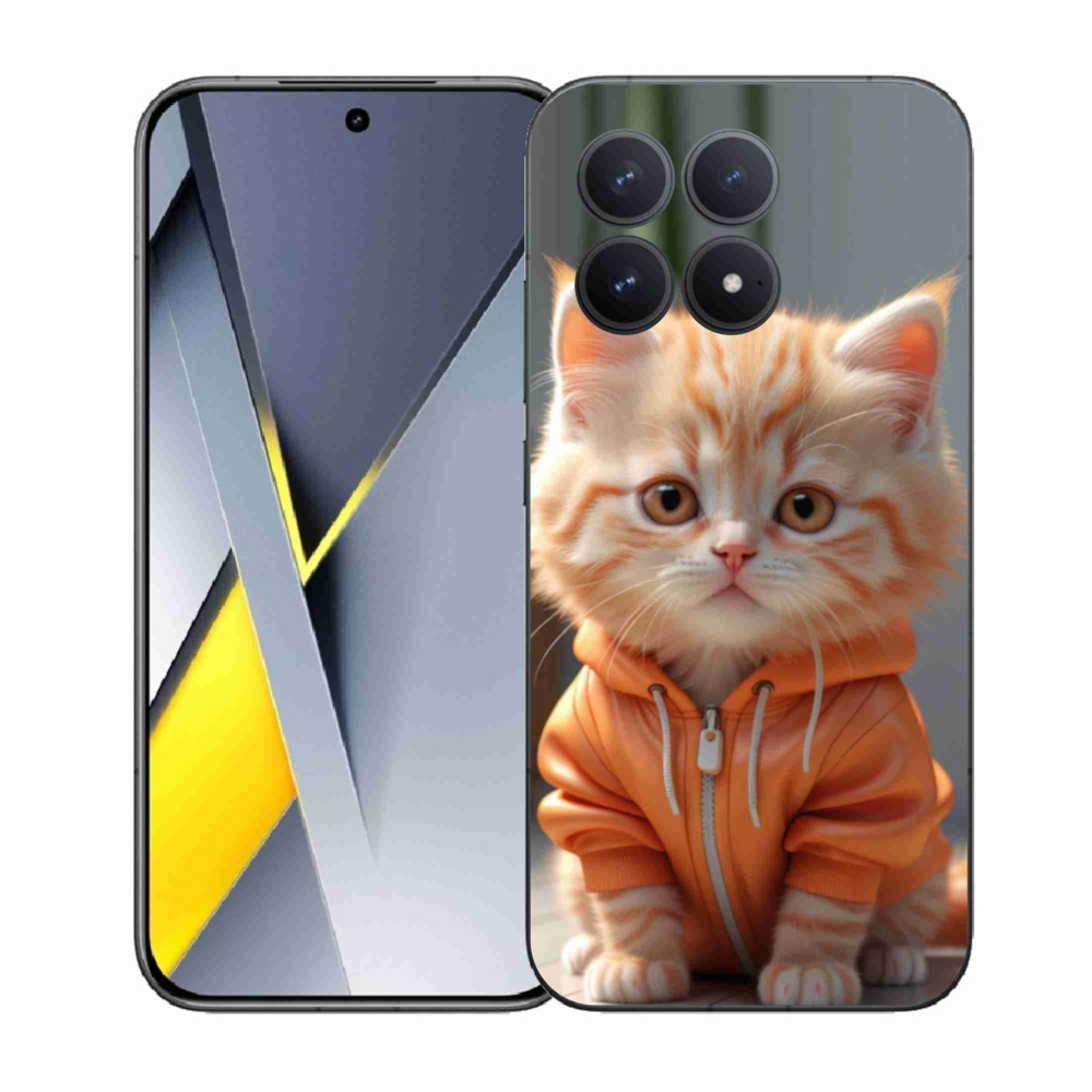 Gél borítás mmCase a Xiaomi Poco F8 Pro számára - cica melegítőben