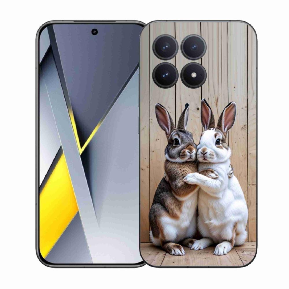 Gél borítás mmCase a Xiaomi Poco F8 Pro számára - nyúl pár