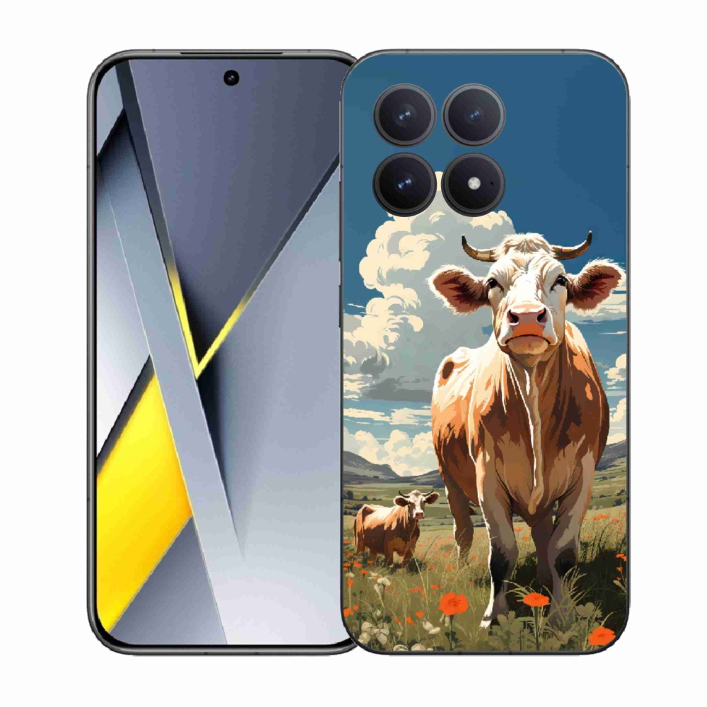 Gél borítás mmCase a Xiaomi Poco F8 Pro számára - tehenek a réten