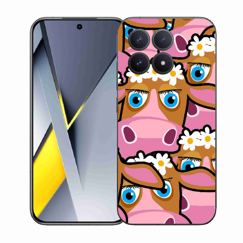 Gél borítás mmCase a Xiaomi Poco F8 Pro számára - rajzfilm tehenek