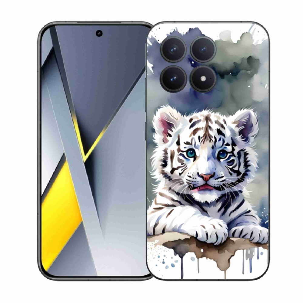 Gél borítás mmCase a Xiaomi Poco F8 Pro számára - fehér tigriskölyök
