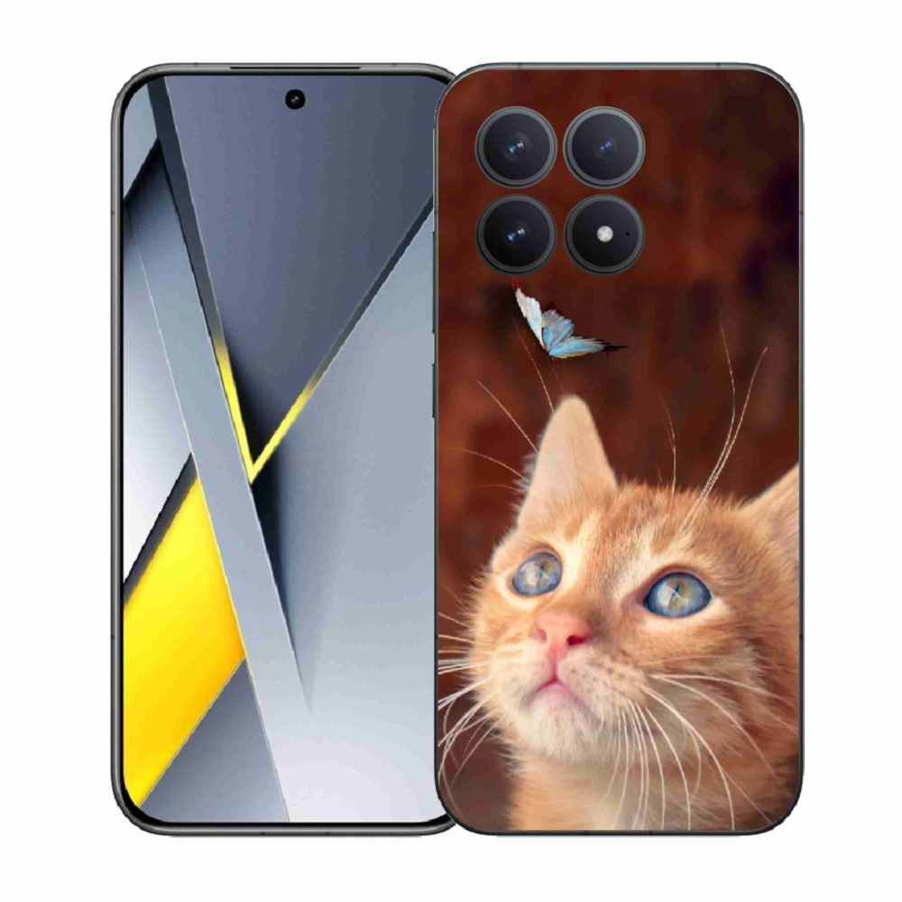 Gél borítás mmCase a Xiaomi Poco F8 Pro számára - pillangó és cica