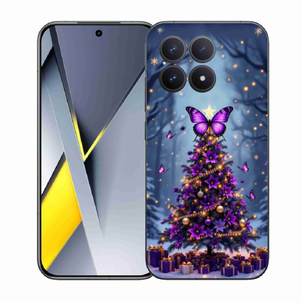 Gél borítás mmCase a Xiaomi Poco F8 Pro számára - pillangó karácsonyfa