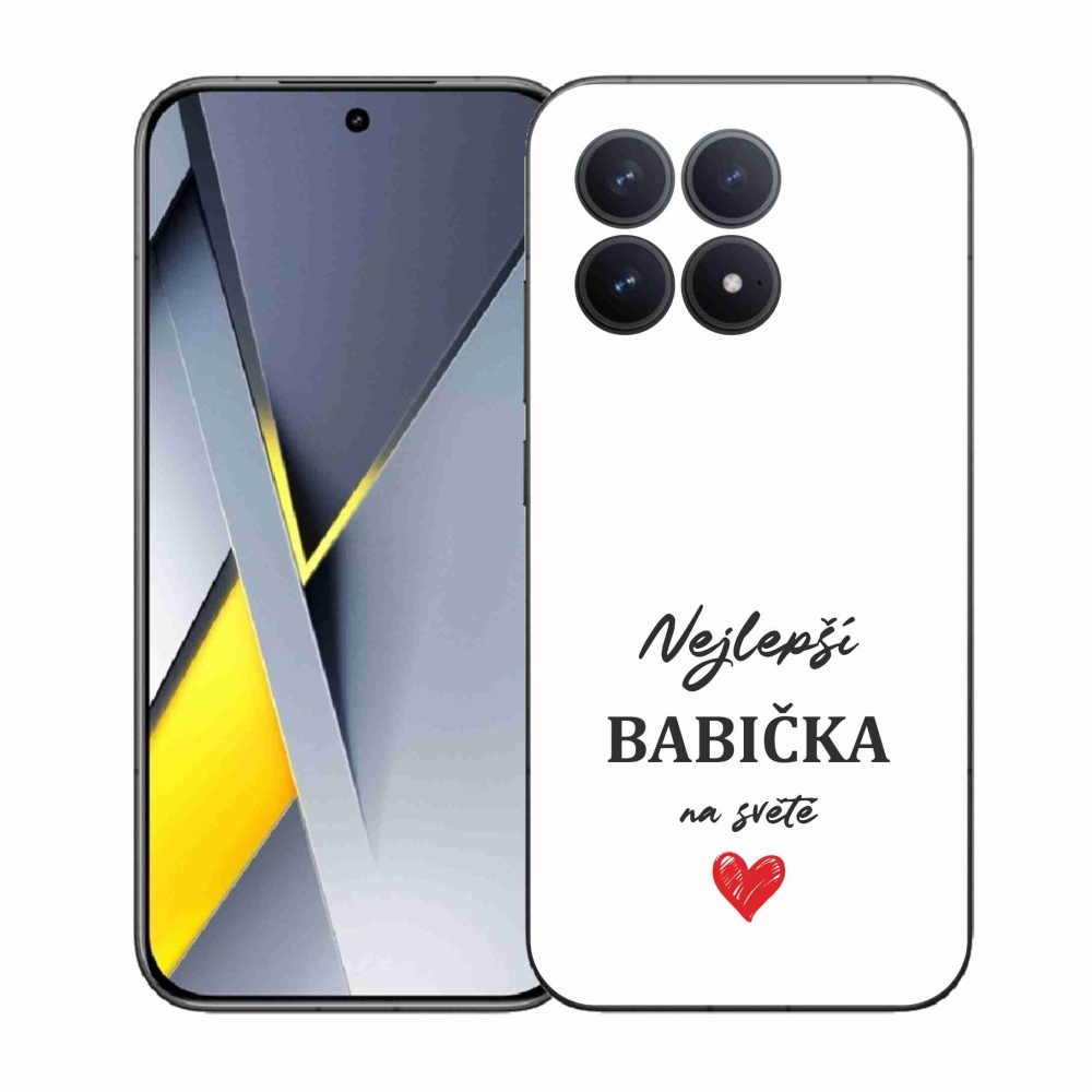 Gél borító mmCase a Xiaomi Poco F8 Pro - legjobb nagymama 1 fehér háttérrel