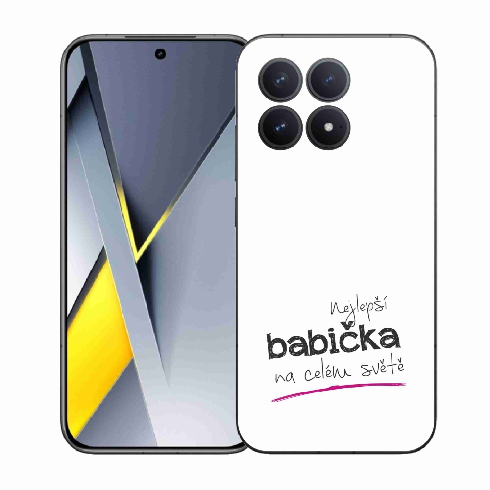 Gél borítás mmCase a Xiaomi Poco F8 Pro - legjobb nagymama 4 fehér háttérrel