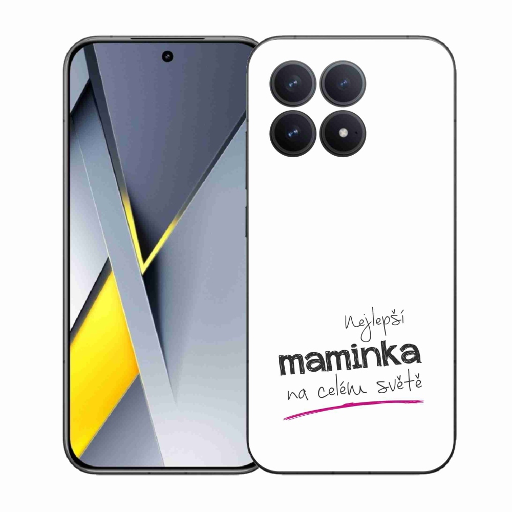 Gél borító mmCase a Xiaomi Poco F8 Pro - legjobb anya 4 fehér háttérrel