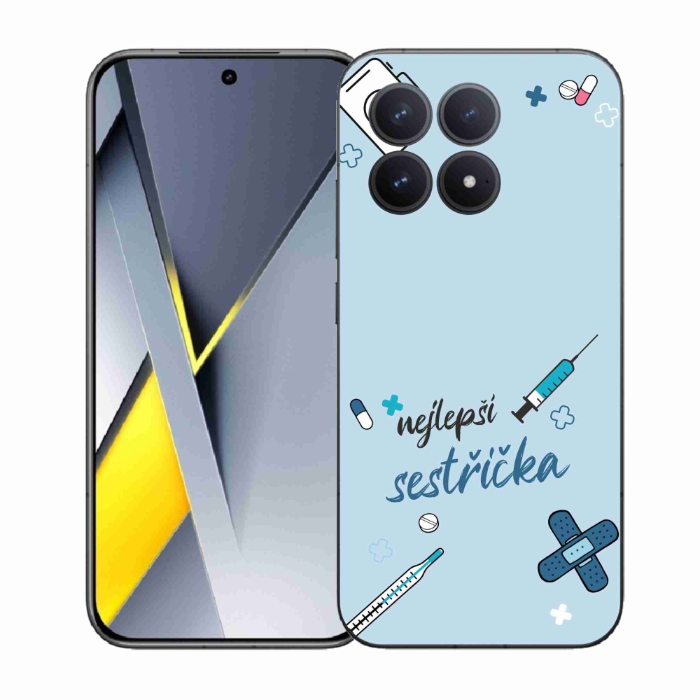 Gél borító mmCase a Xiaomi Poco F8 Pro - legjobb kishúg kék háttérrel