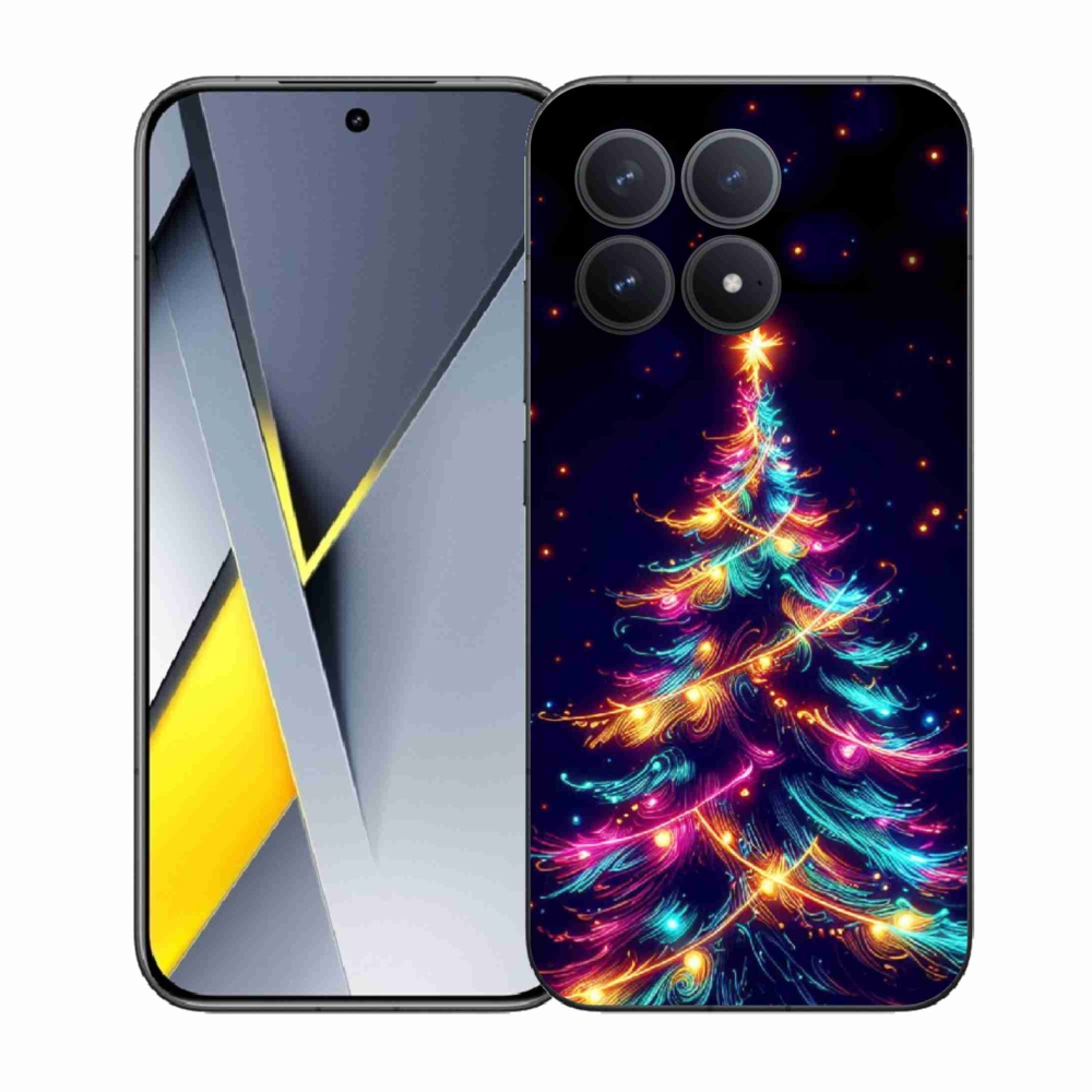 Gél borítás mmCase a Xiaomi Poco F8 Pro számára - neon karácsonyfa