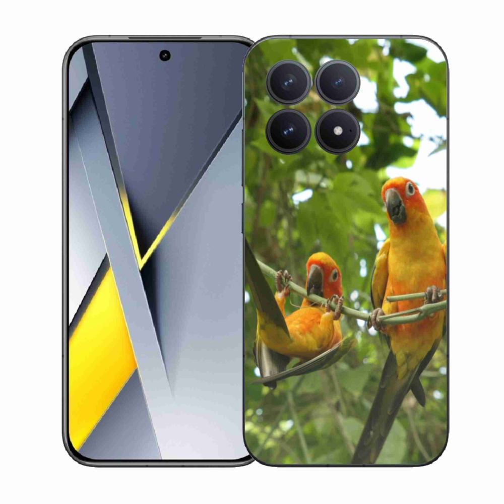 Gél borítás mmCase a Xiaomi Poco F8 Pro számára - papagájok aratingy