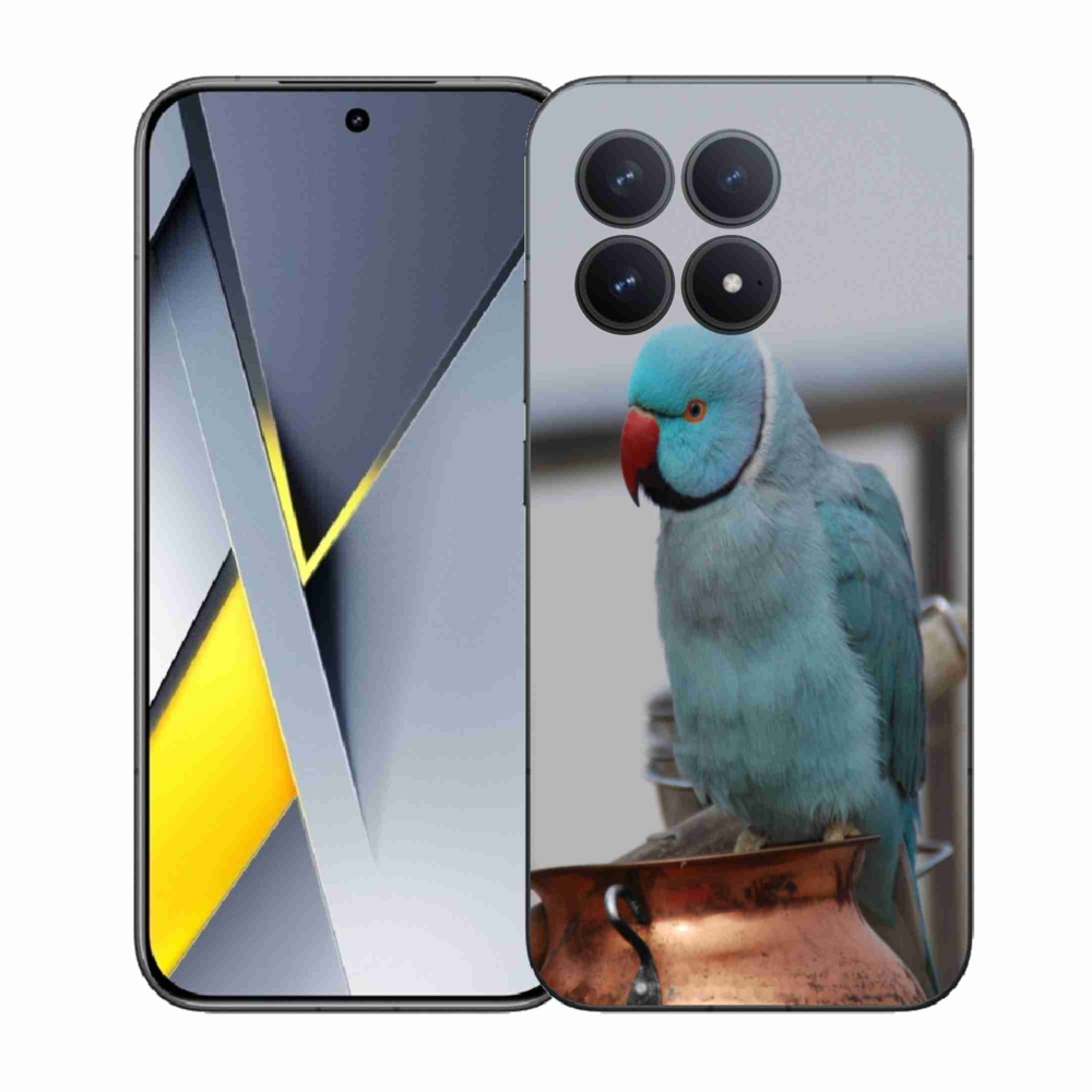 Gél borítás mmCase a Xiaomi Poco F8 Pro készülékhez - papagáj alexander kék