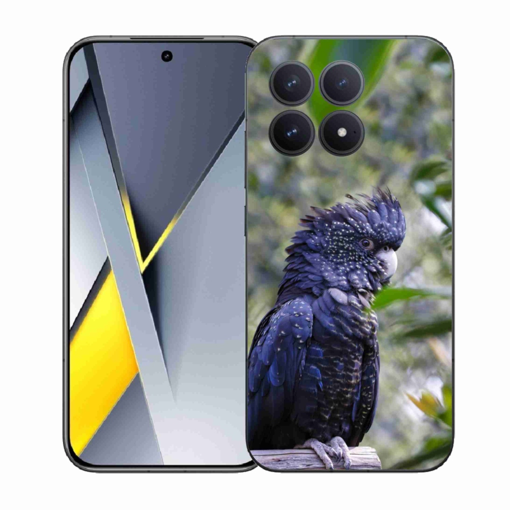 Gél borítás mmCase a Xiaomi Poco F8 Pro készülékhez - papagáj kakadu fekete