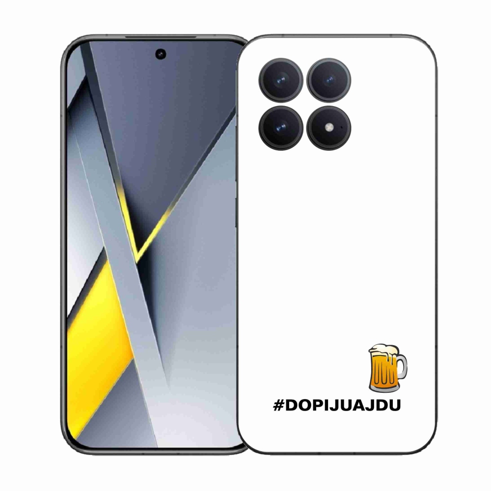 Gél borítás mmCase a Xiaomi Poco F8 Pro számára - sör motívum 1 fehér háttér