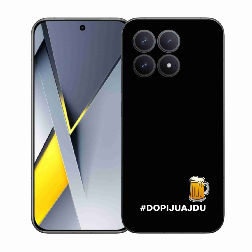 Gél borítás mmCase a Xiaomi Poco F8 Pro számára - sör motívum 1 fekete háttér