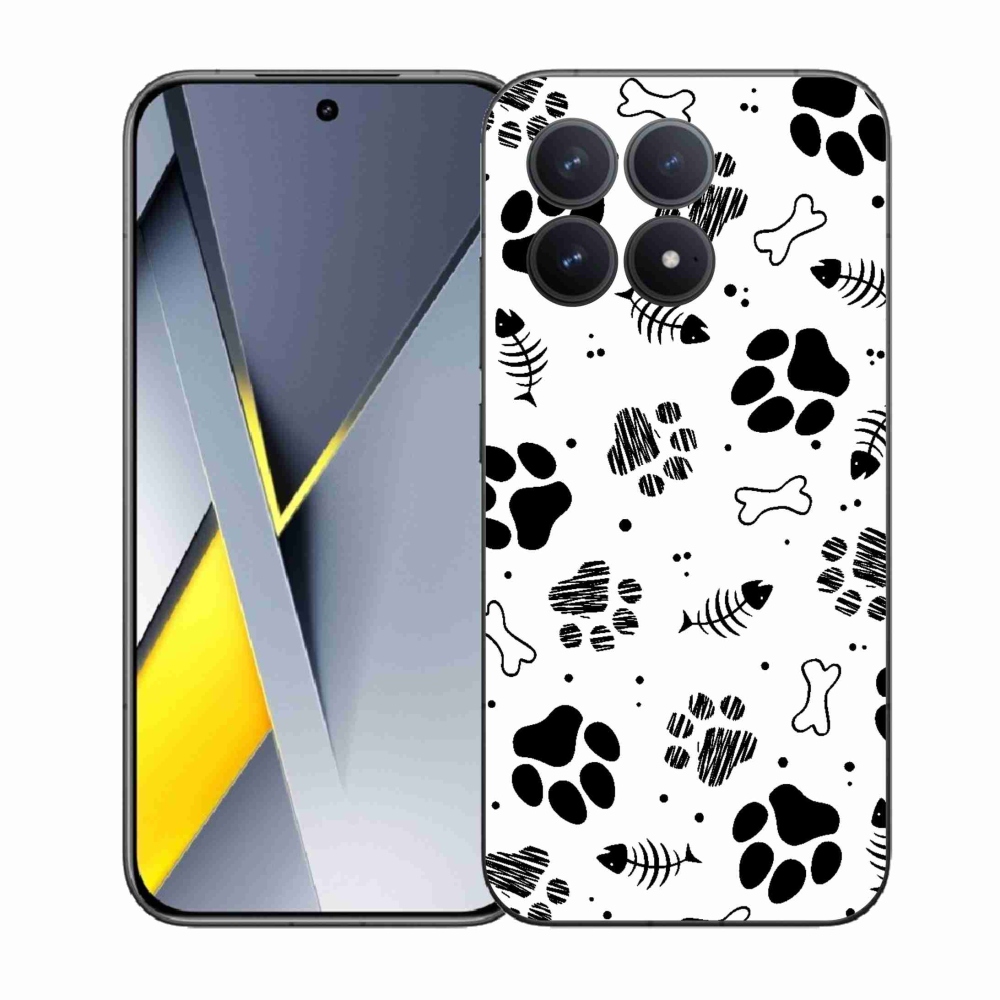 Gél borítás mmCase a Xiaomi Poco F8 Pro számára - kutyamancsok 1