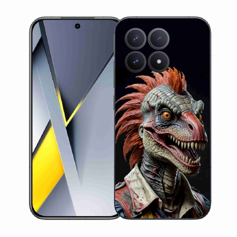 Gél borítás mmCase a Xiaomi Poco F8 Pro számára - punk dinoszaurusz