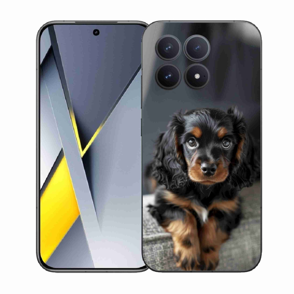 Gél borítás mmCase a Xiaomi Poco F8 Pro számára - aranyos hosszú szőrű tacskó