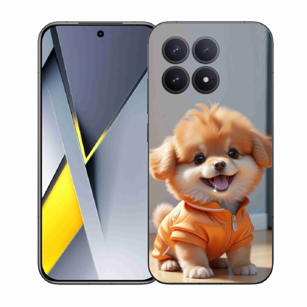 Gél borítás mmCase a Xiaomi Poco F8 Pro számára - aranyos pomerániai pulóverben