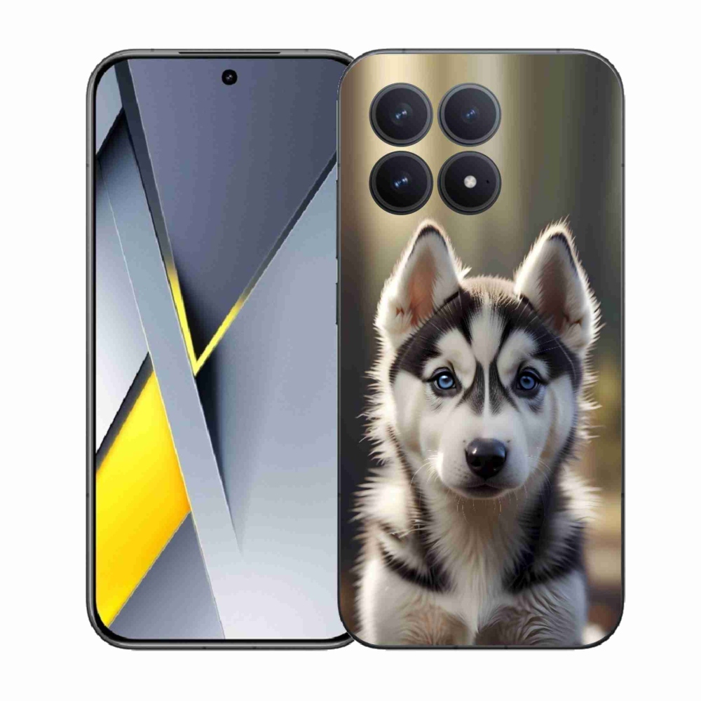 Gél borítás mmCase a Xiaomi Poco F8 Pro számára - aranyos szibériai husky