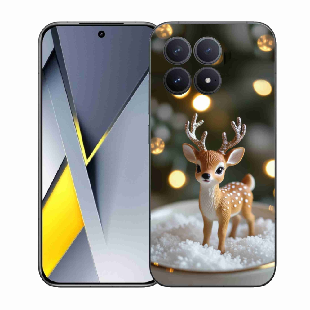 Gél borítás mmCase a Xiaomi Poco F8 Pro számára - aranyos karácsonyi szarvasok