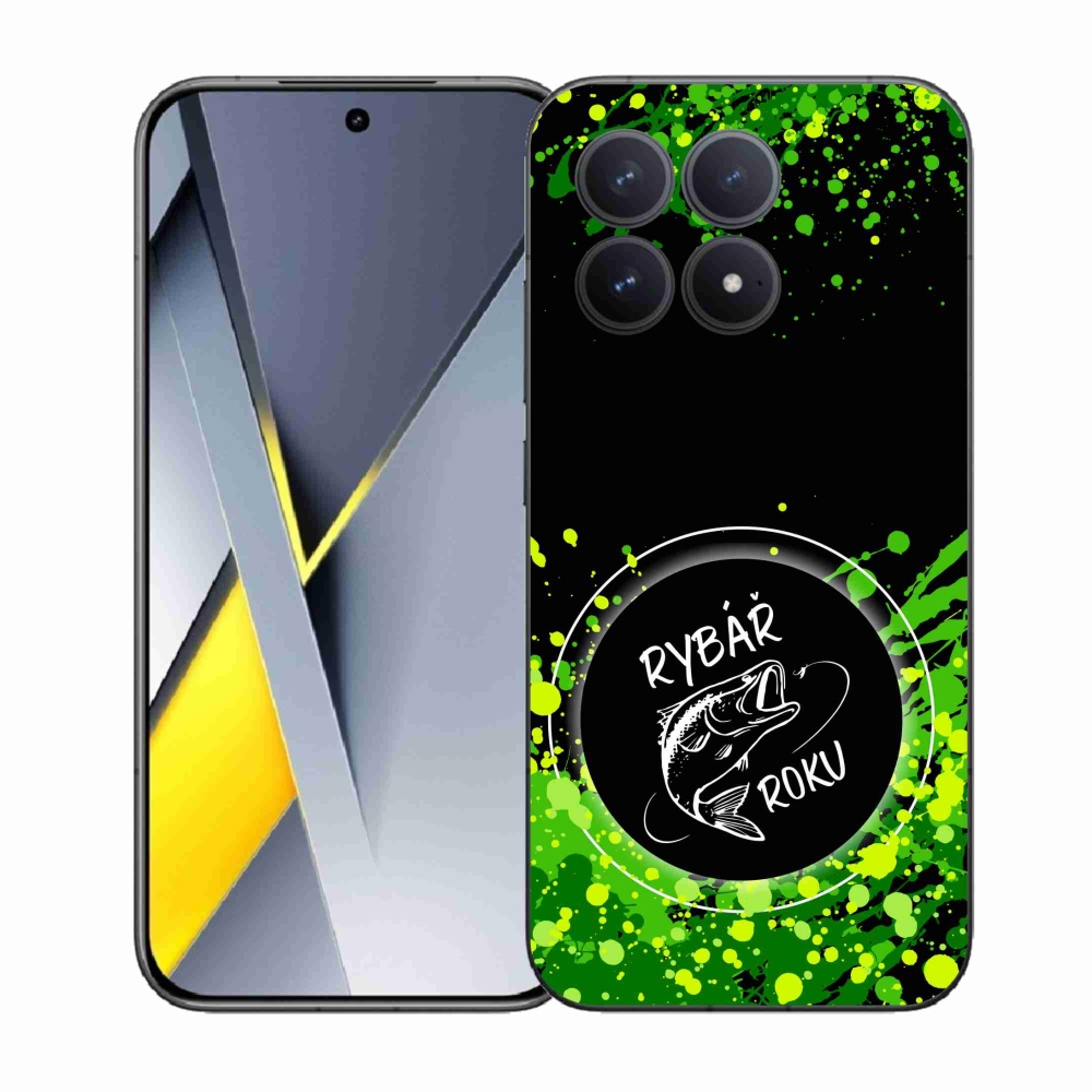 Gél borítás mmCase a Xiaomi Poco F8 Pro számára - az év horgásza fekete háttérrel