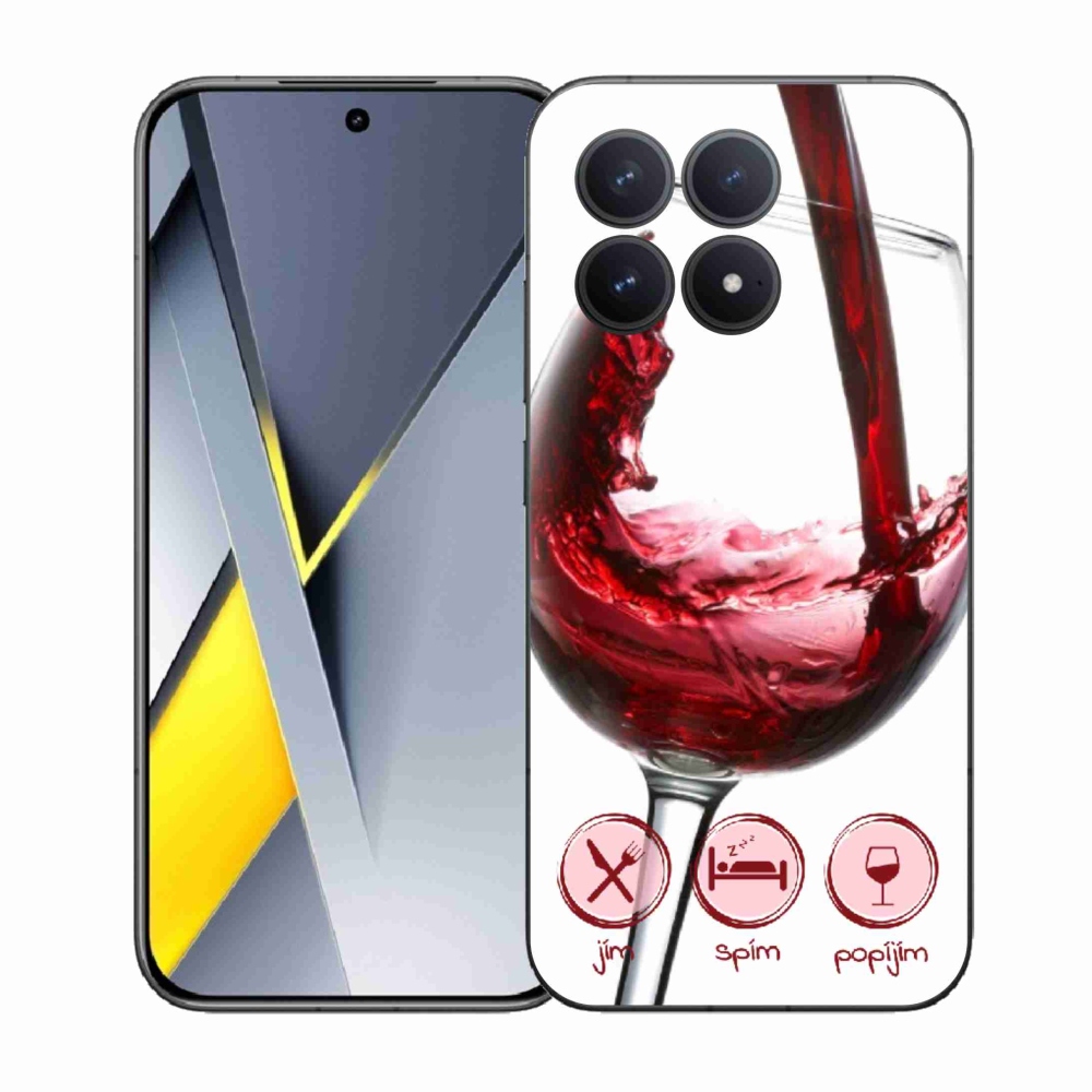 Gél borítás mmCase a Xiaomi Poco F8 Pro készülékhez - borospohár piros