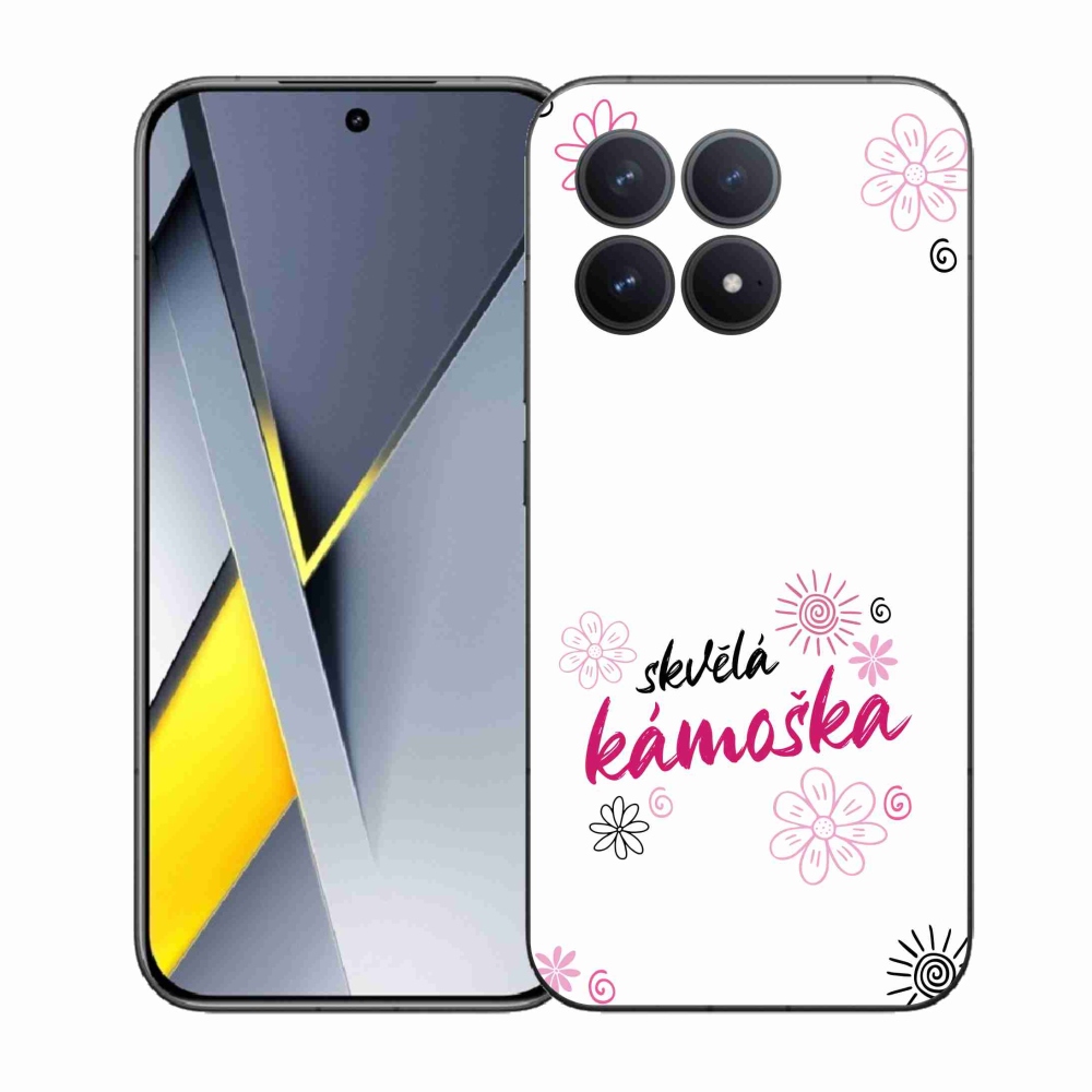 Gél borítás mmCase a Xiaomi Poco F8 Pro - nagyszerű haver fehér háttérrel