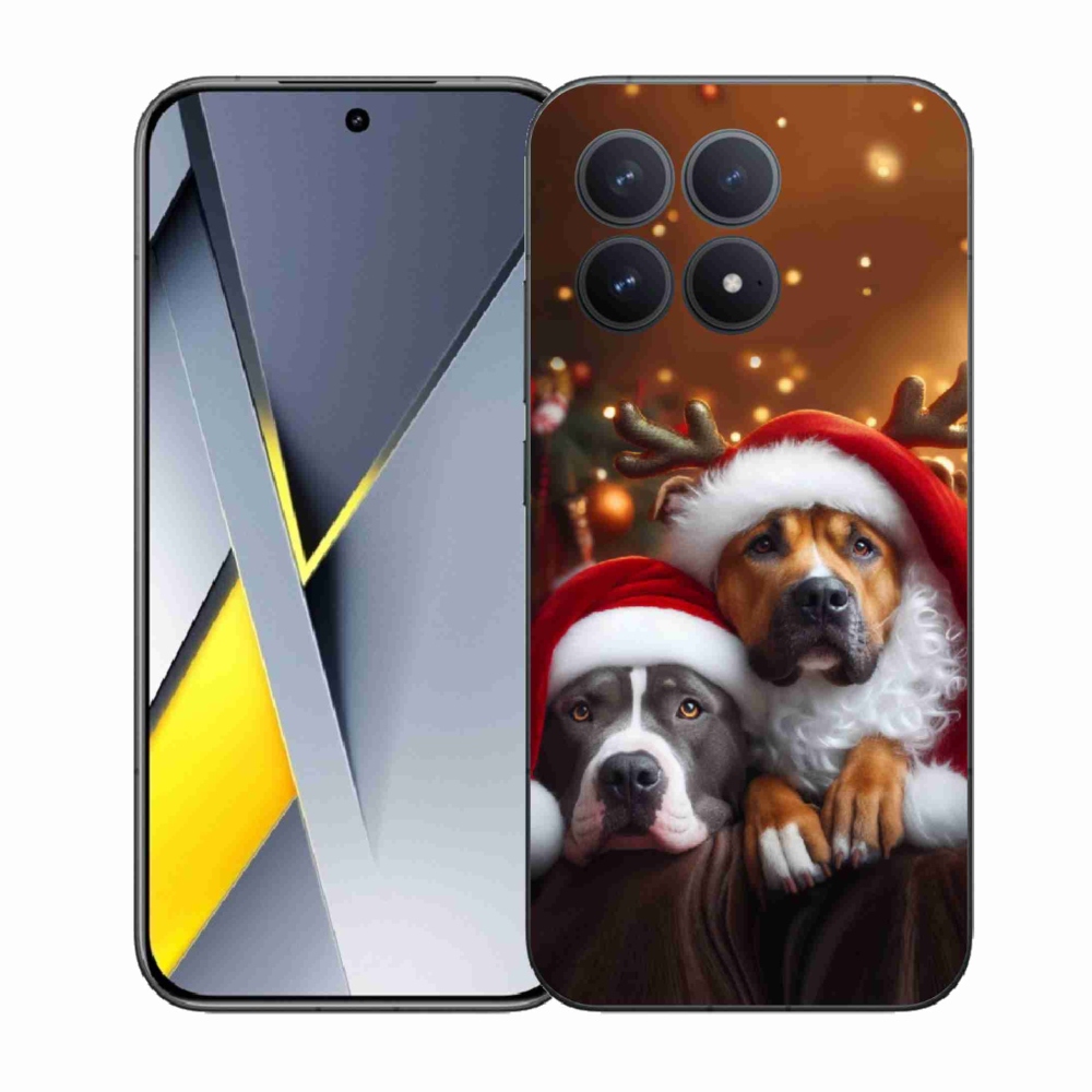 Gél borítás mmCase a Xiaomi Poco F8 Pro számára - Karácsonyi kutyák