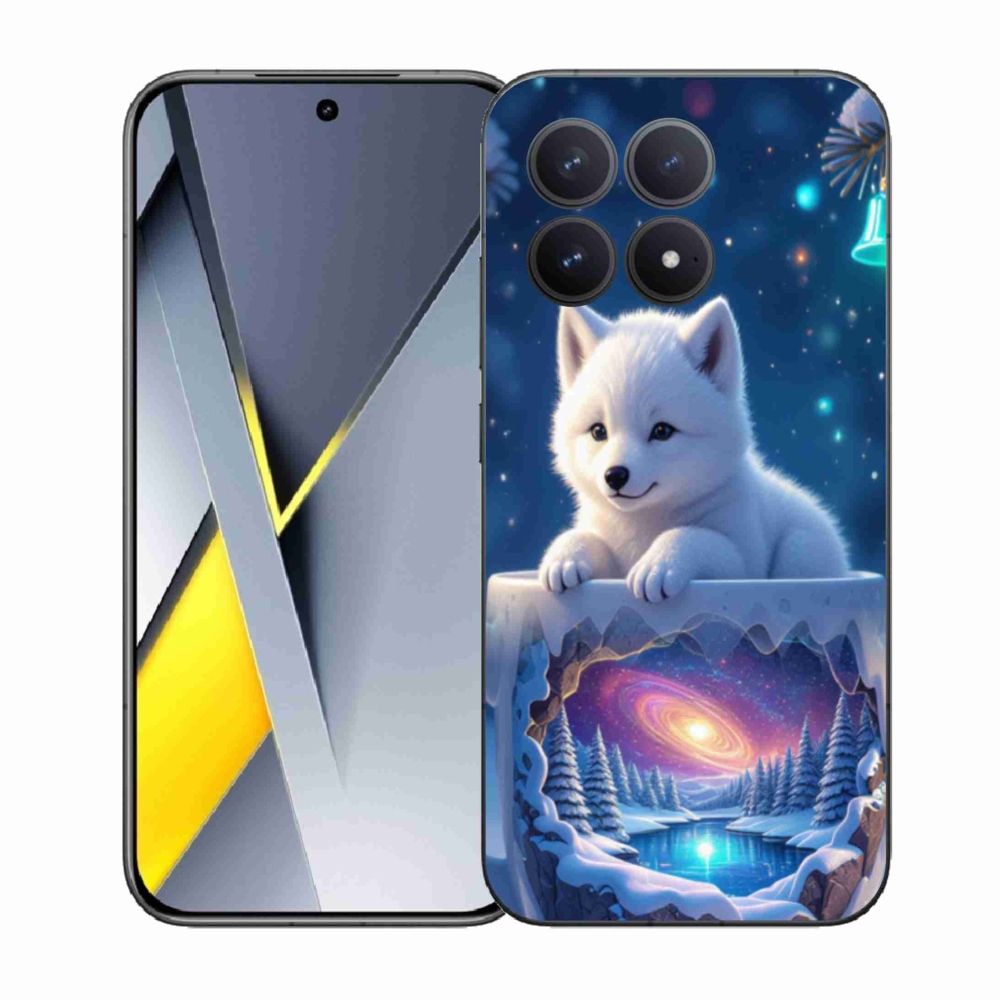 Gél borítás mmCase a Xiaomi Poco F8 Pro számára - Karácsonyi kölyökkutyakölyök