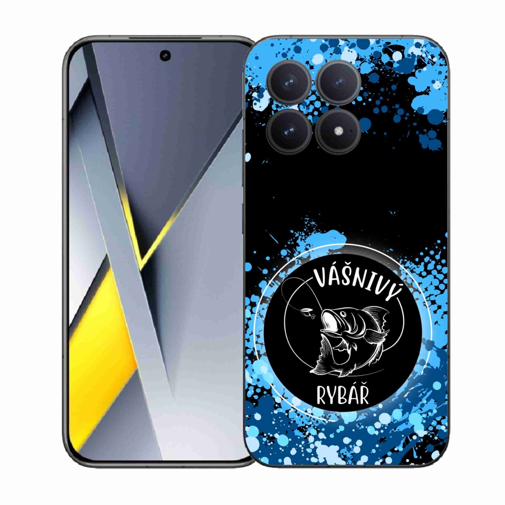 Gél borítás mmCase a Xiaomi Poco F8 Pro számára - szenvedélyes halász fekete háttérrel