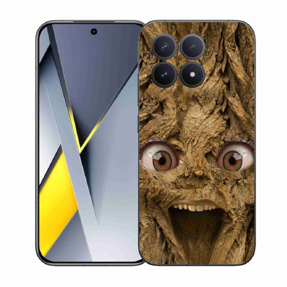 Gél borító mmCase a Xiaomi Poco F8 Pro számára - boldog fa szemekkel