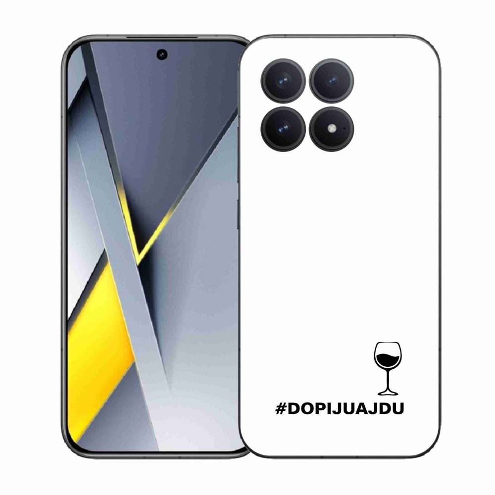 Gél borítás mmCase a Xiaomi Poco F8 Pro készülékhez - bor motívum fehér háttérrel