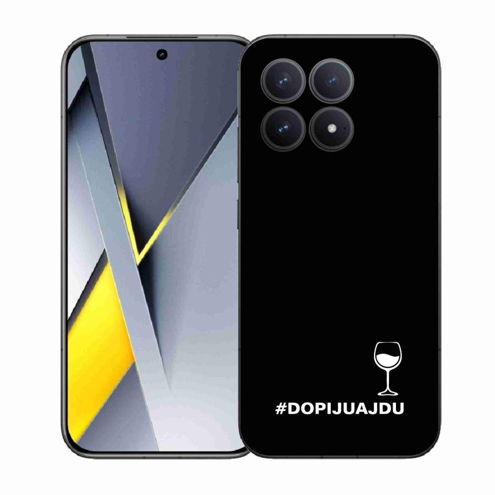 Gél borítás mmCase a Xiaomi Poco F8 Pro készülékhez - bor motívum fekete háttérrel