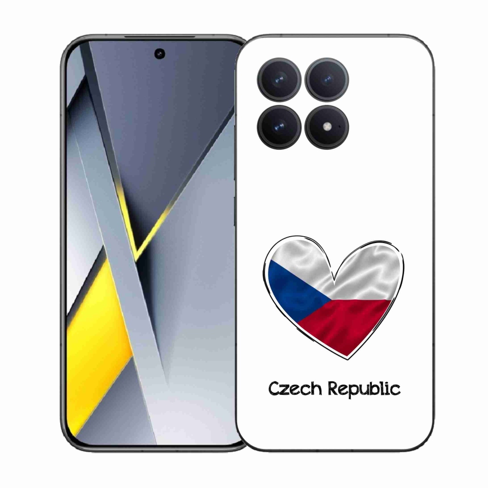 Gél borítás mmCase a Xiaomi Poco F8 Pro számára - szív zászló fehér háttérrel